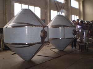 Double Cone Rotary Agitated Vacuum Dryer Machine For Food / Inorganic Salt